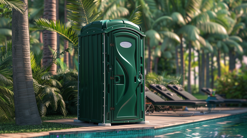 Clean porta potty unit